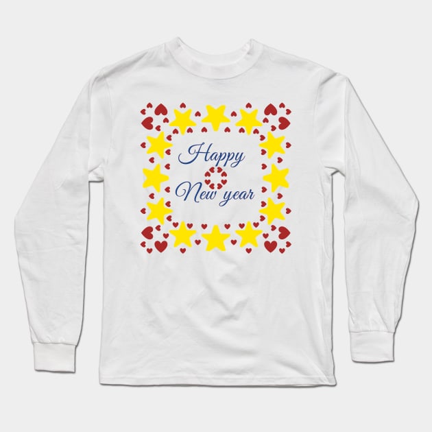 Happy New Year Long Sleeve T-Shirt by TANSHAMAYA